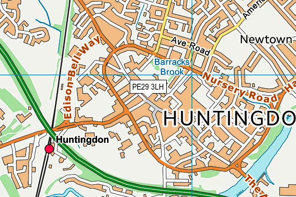 PE29 3LH map - OS VectorMap District (Ordnance Survey)