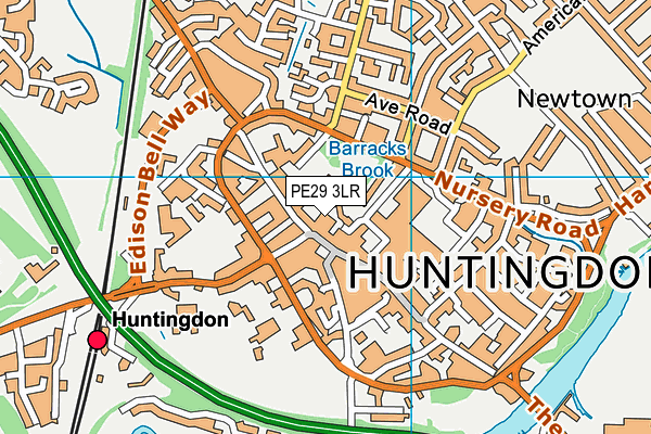 PE29 3LR map - OS VectorMap District (Ordnance Survey)