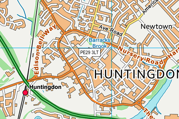 PE29 3LT map - OS VectorMap District (Ordnance Survey)