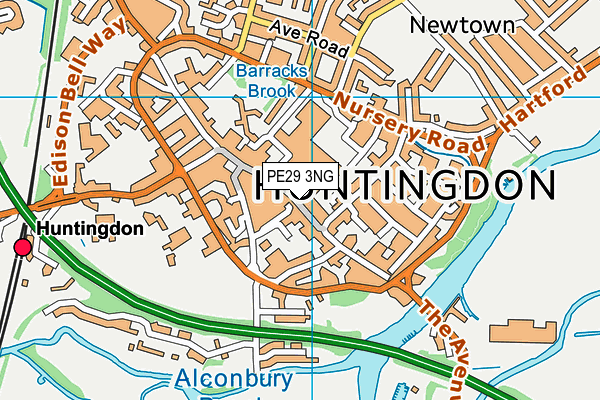 PE29 3NG map - OS VectorMap District (Ordnance Survey)