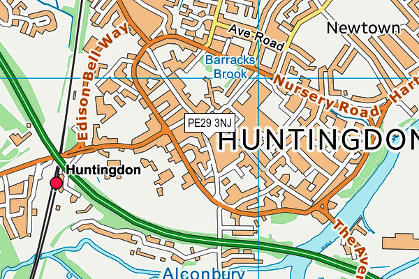 PE29 3NJ map - OS VectorMap District (Ordnance Survey)