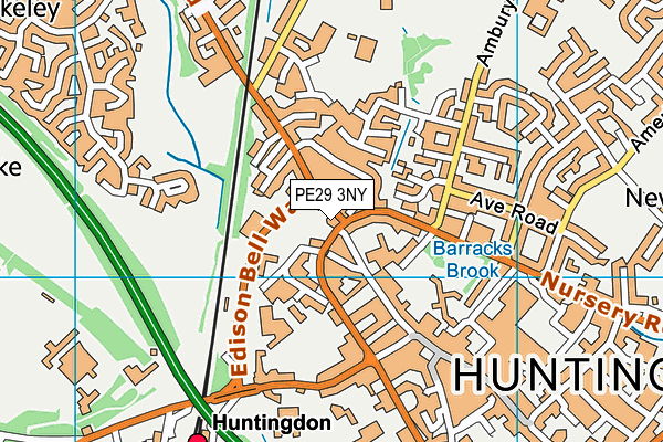 PE29 3NY map - OS VectorMap District (Ordnance Survey)