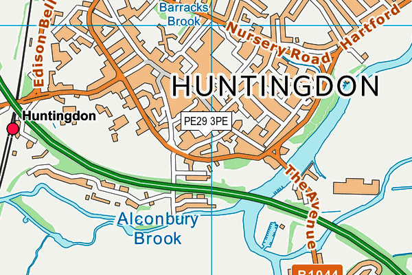 PE29 3PE map - OS VectorMap District (Ordnance Survey)