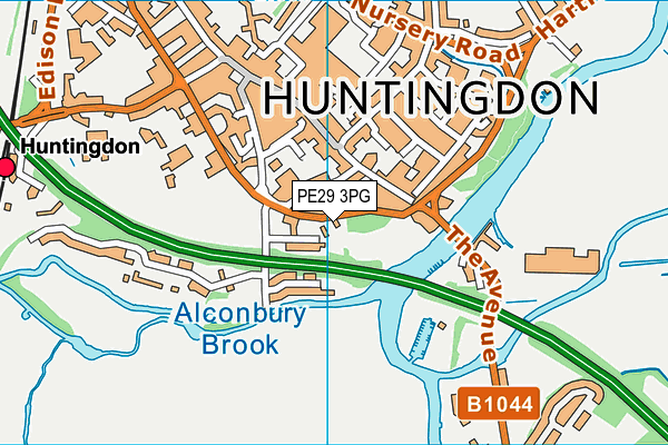 PE29 3PG map - OS VectorMap District (Ordnance Survey)