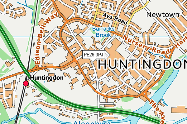 PE29 3PJ map - OS VectorMap District (Ordnance Survey)