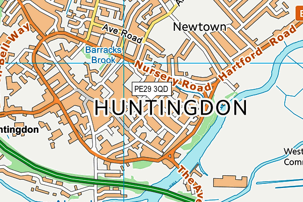 PE29 3QD map - OS VectorMap District (Ordnance Survey)