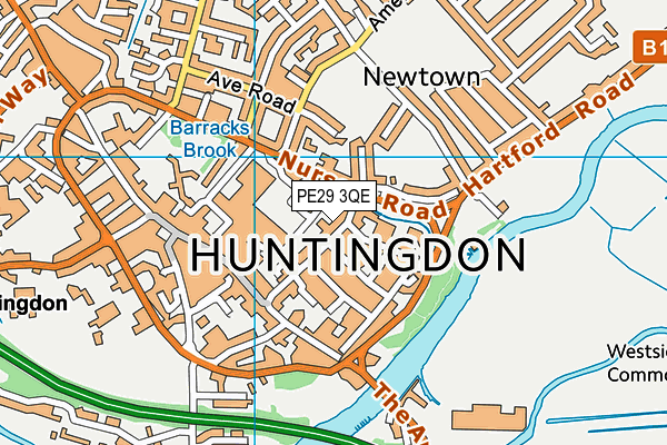 PE29 3QE map - OS VectorMap District (Ordnance Survey)