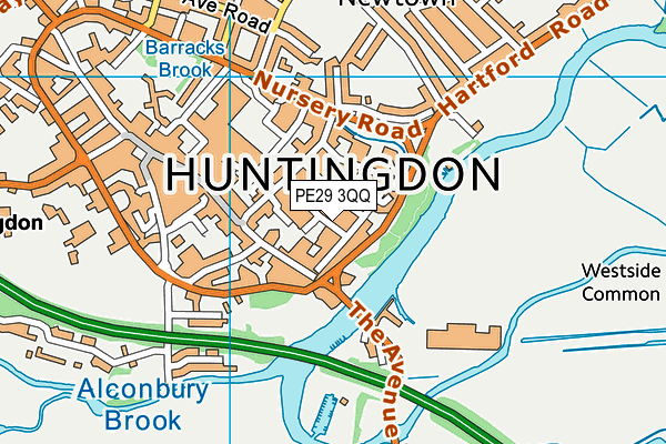 PE29 3QQ map - OS VectorMap District (Ordnance Survey)