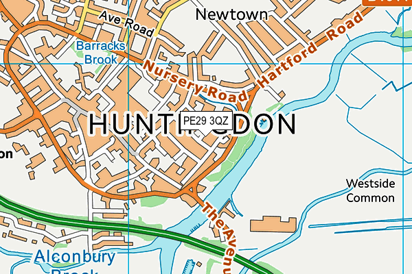 PE29 3QZ map - OS VectorMap District (Ordnance Survey)