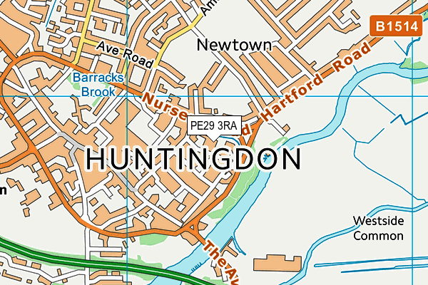 PE29 3RA map - OS VectorMap District (Ordnance Survey)