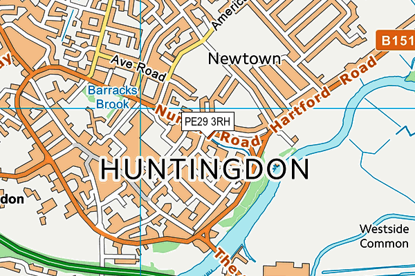 PE29 3RH map - OS VectorMap District (Ordnance Survey)