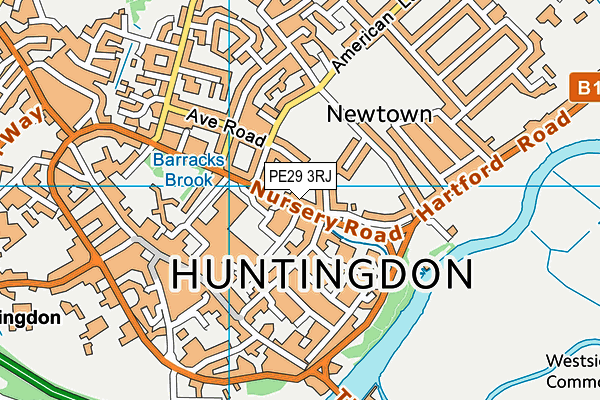 PE29 3RJ map - OS VectorMap District (Ordnance Survey)