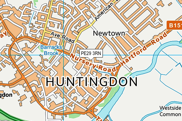 PE29 3RN map - OS VectorMap District (Ordnance Survey)