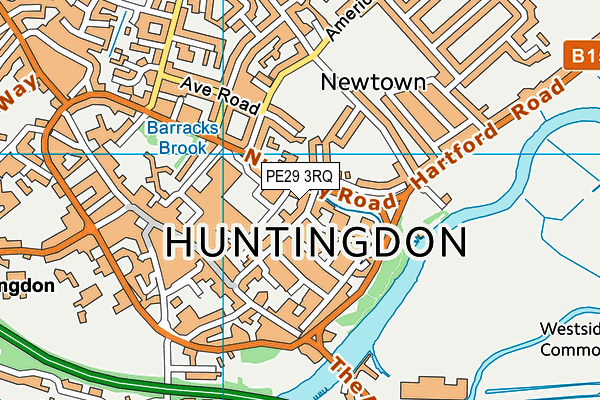 PE29 3RQ map - OS VectorMap District (Ordnance Survey)