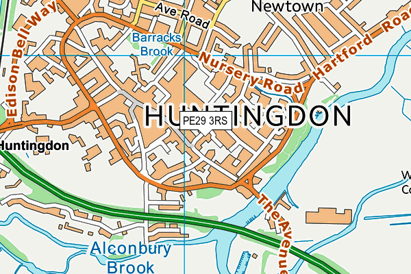 PE29 3RS map - OS VectorMap District (Ordnance Survey)