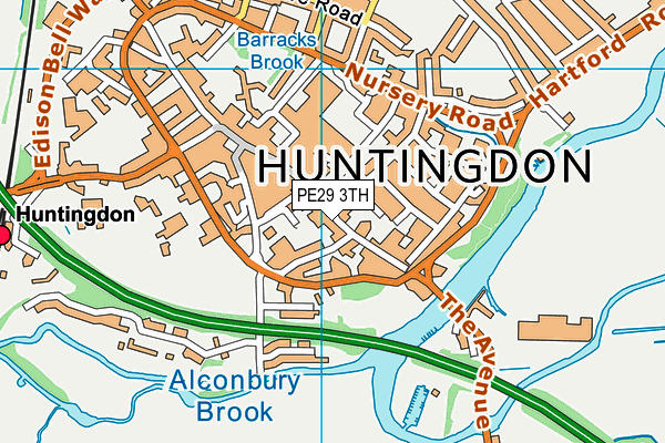 PE29 3TH map - OS VectorMap District (Ordnance Survey)