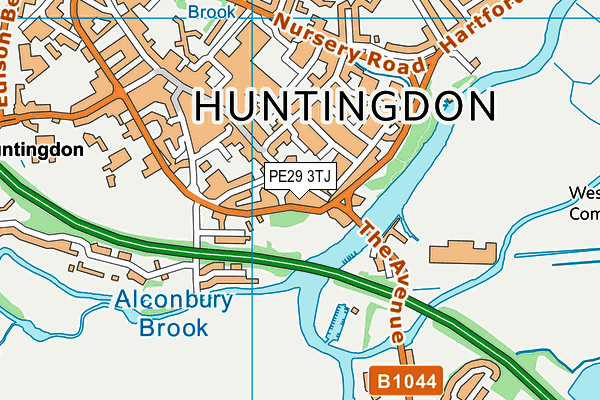 PE29 3TJ map - OS VectorMap District (Ordnance Survey)