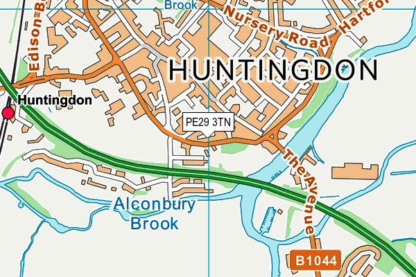 PE29 3TN map - OS VectorMap District (Ordnance Survey)