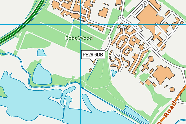 PE29 6DB map - OS VectorMap District (Ordnance Survey)