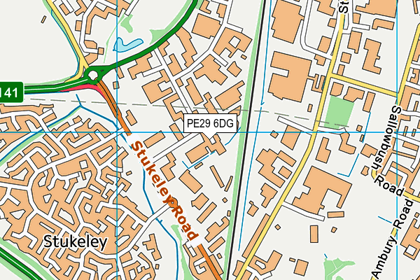 PE29 6DG map - OS VectorMap District (Ordnance Survey)