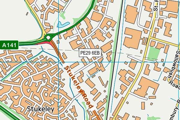 PE29 6EB map - OS VectorMap District (Ordnance Survey)