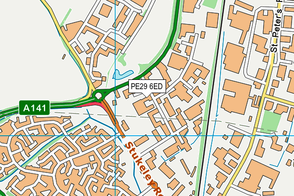 PE29 6ED map - OS VectorMap District (Ordnance Survey)