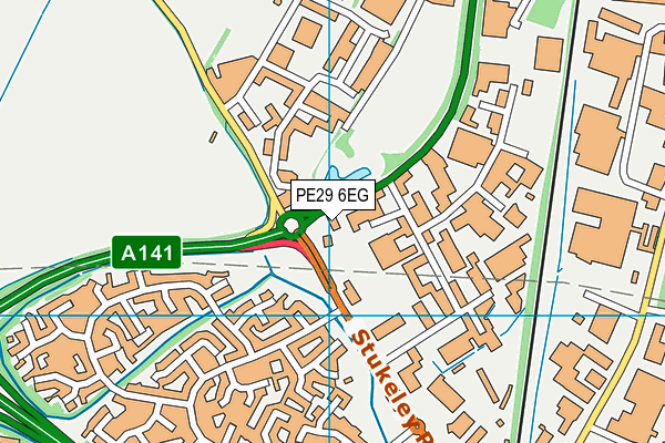PE29 6EG map - OS VectorMap District (Ordnance Survey)