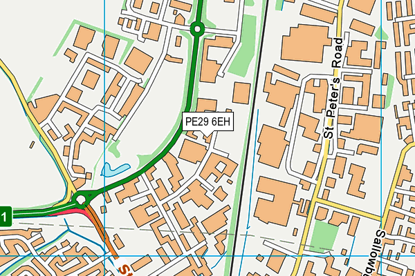 PE29 6EH map - OS VectorMap District (Ordnance Survey)