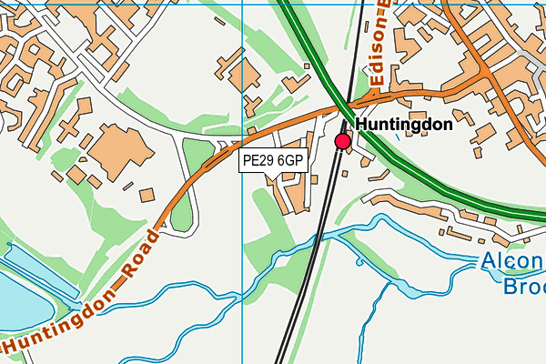 PE29 6GP map - OS VectorMap District (Ordnance Survey)