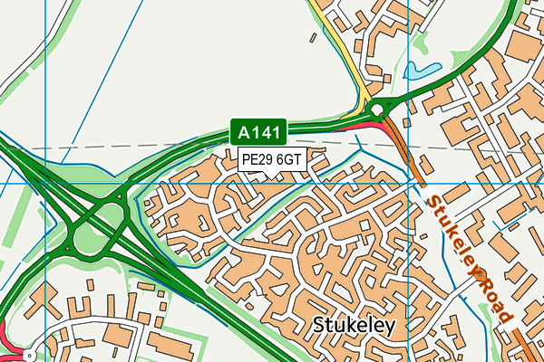 PE29 6GT map - OS VectorMap District (Ordnance Survey)