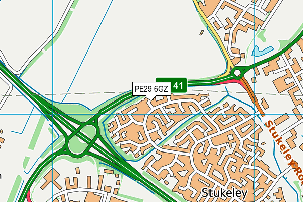 PE29 6GZ map - OS VectorMap District (Ordnance Survey)