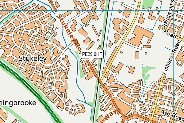 PE29 6HF map - OS VectorMap District (Ordnance Survey)