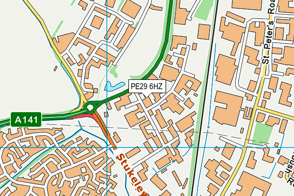 PE29 6HZ map - OS VectorMap District (Ordnance Survey)