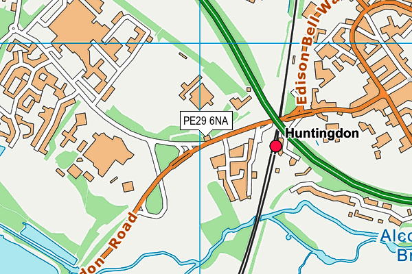 PE29 6NA map - OS VectorMap District (Ordnance Survey)