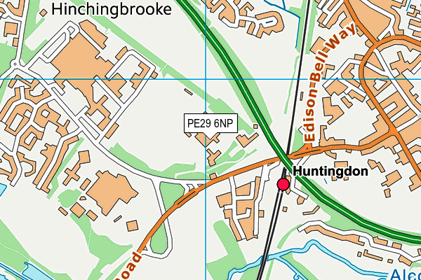 PE29 6NP map - OS VectorMap District (Ordnance Survey)