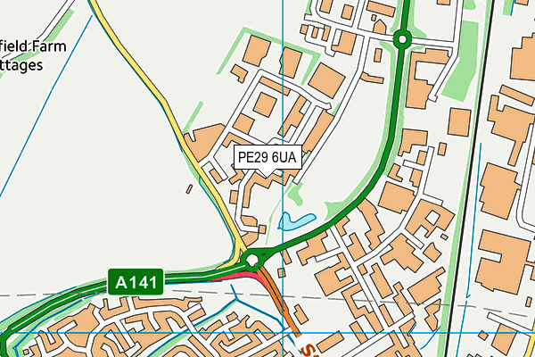 PE29 6UA map - OS VectorMap District (Ordnance Survey)