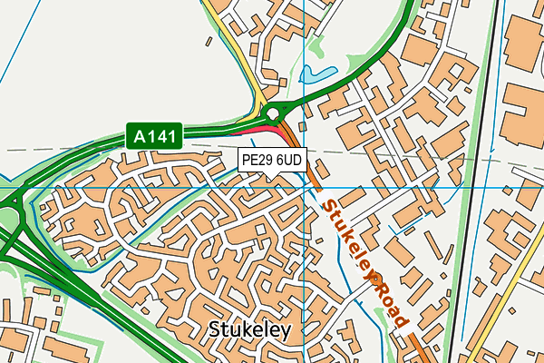 PE29 6UD map - OS VectorMap District (Ordnance Survey)