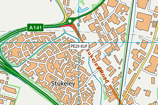 PE29 6UF map - OS VectorMap District (Ordnance Survey)