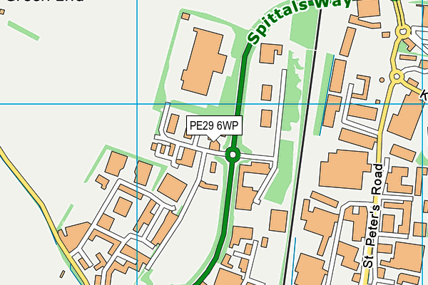 PE29 6WP map - OS VectorMap District (Ordnance Survey)