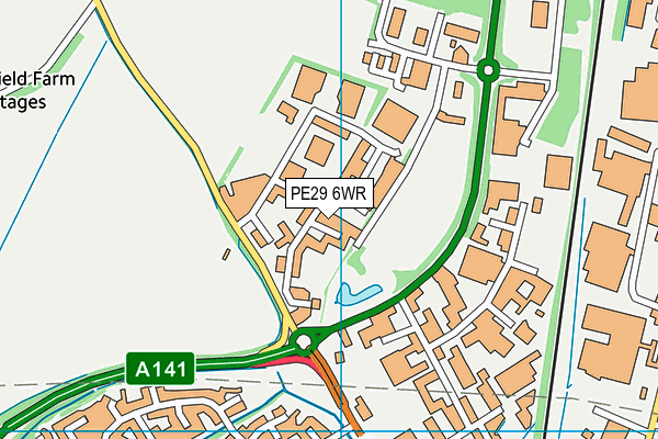 PE29 6WR map - OS VectorMap District (Ordnance Survey)
