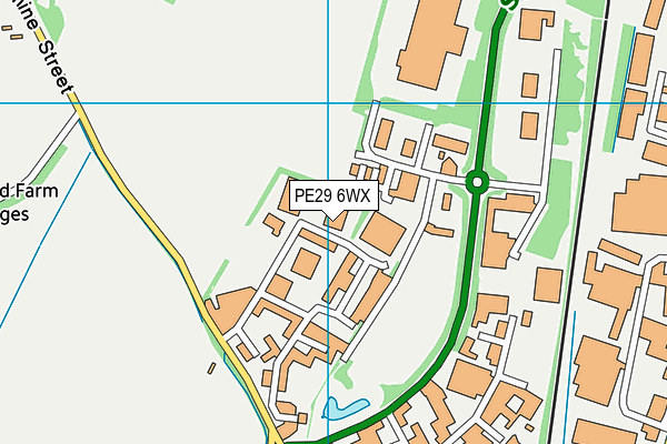 PE29 6WX map - OS VectorMap District (Ordnance Survey)