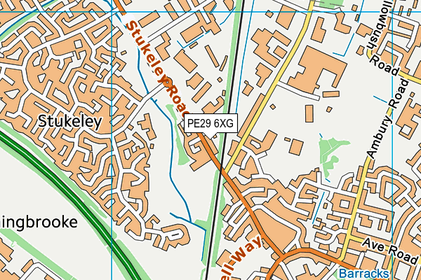 PE29 6XG map - OS VectorMap District (Ordnance Survey)