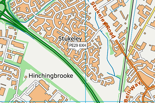 PE29 6XH map - OS VectorMap District (Ordnance Survey)