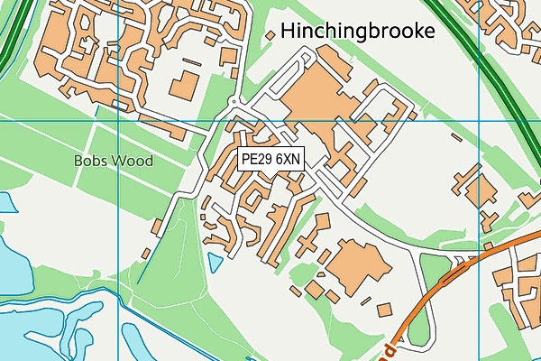 PE29 6XN map - OS VectorMap District (Ordnance Survey)