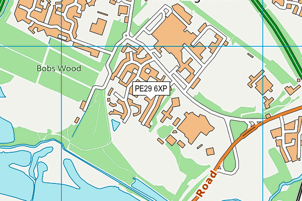 PE29 6XP map - OS VectorMap District (Ordnance Survey)