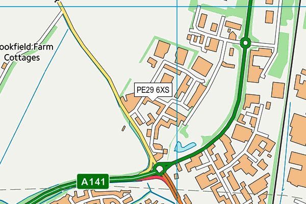 PE29 6XS map - OS VectorMap District (Ordnance Survey)