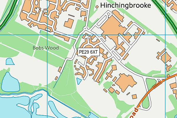 PE29 6XT map - OS VectorMap District (Ordnance Survey)