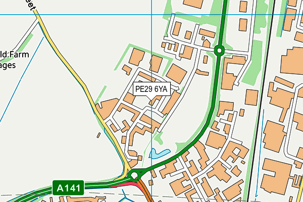 PE29 6YA map - OS VectorMap District (Ordnance Survey)