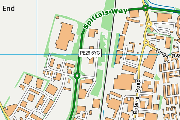 PE29 6YG map - OS VectorMap District (Ordnance Survey)