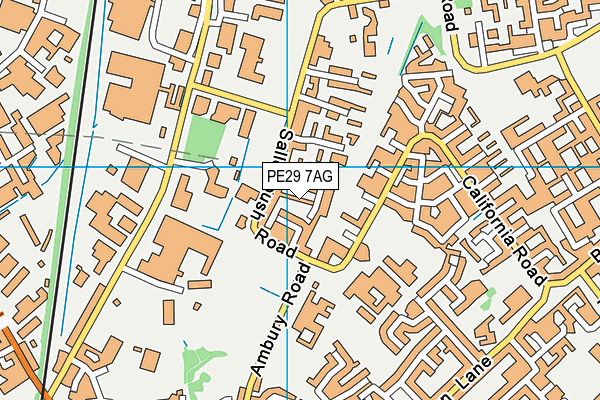 PE29 7AG map - OS VectorMap District (Ordnance Survey)